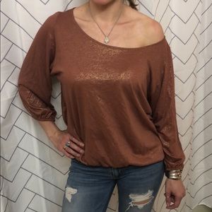 {Ella Moss} quarter sleeve off the shoulder shirt